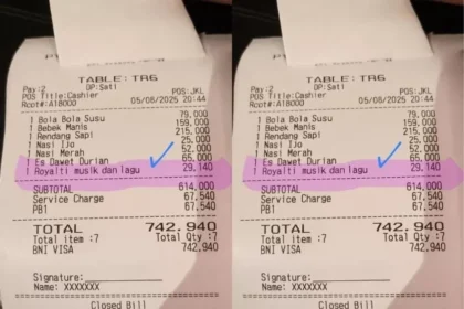 Struk Restoran dengan Biaya Musik Rp29 Ribu Viral, Netizen Tuding Pungli